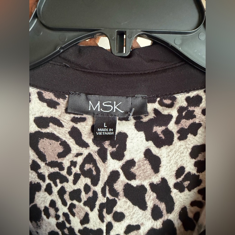 MSK Black and White Leopard-Print Button-Front Maxi Dress - Picture 4 of 8